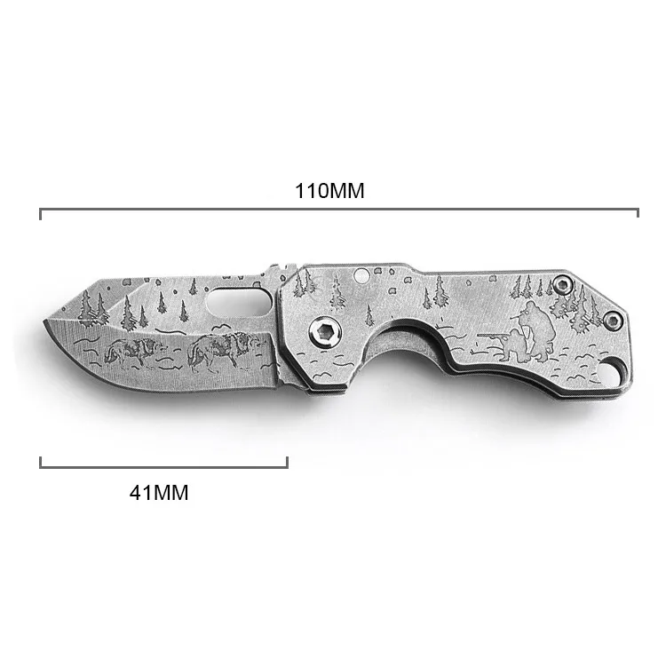 Складной карманный нож 440 из нержавеющей стали, тактический нож для кемпинга, ручной инструмент, охотничий нож для кредитных карт