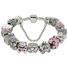 Original de plata Pulseras Del Encanto Granos Del Diseño Oficial Para El Año Nuevo Joyería Regalos mujeres Fit Moda Pulseras Encantado NB47