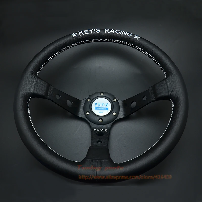 Hot :350mm Deep Dish KEY Racing Steering Wheel|keys racing steering