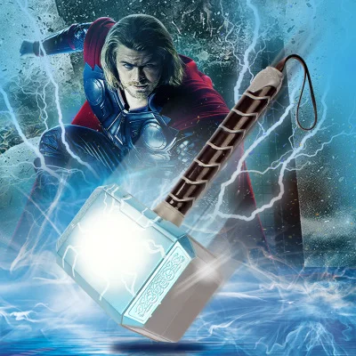 Косплэй игрушка Тор светодиодный светильник и звук шлем маска оружие молоток