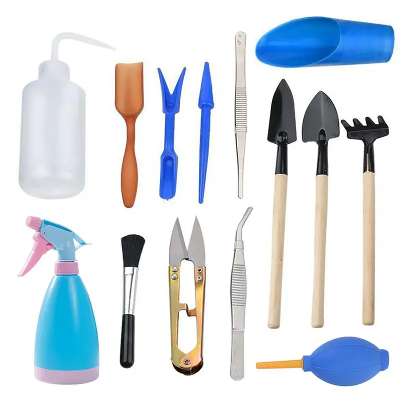 14 Pieces Mini Garden Hand Transplanting Succulent Tools Miniature Planting Set for Indoor Fairy Gard | Дом и сад