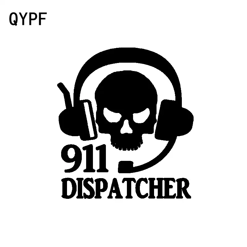 Qypf 12 3cm 13 8cm Personality 911 Dispatcher Skull Headset Vinyl Car Sticker Decal Accessories C15 3193 Car Stickers Aliexpress