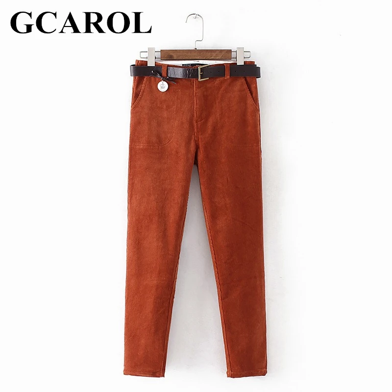 Offerte GCAROL Euro Stile Pantaloni stile harem di Velluto A Coste di Modo Harem Pantaloni Con La Cinghia Libera Elastico di Alta Qualit agrave; di Lunghezza Della Caviglia Pantaloni