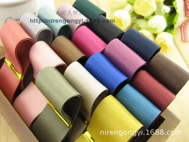 New 25mm Matte Riband Double Face satin ribbons DIY hair accessories bowknot materials Polyester Ribbons 5Mlot_4