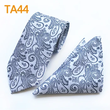 

8cm Men Formal Necktie Set Woven Polyester Handkerchief for Meeting TA44