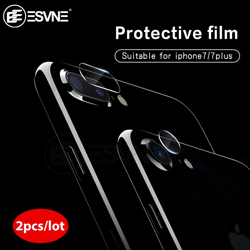 

ESVNE 2pcs/Lot HD Glass For Apple iphone 7 Back Camera Lens Screen Protector Tempered Glass Film For iPhone 7 Plus