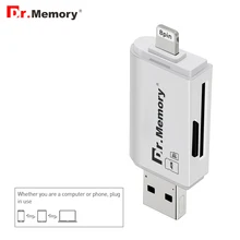 Dr.Memory External storage microsd TF card reader usb 3.0 SD card adapter for iphone 6s 7 plus IOS10 multi-use metal pendrive