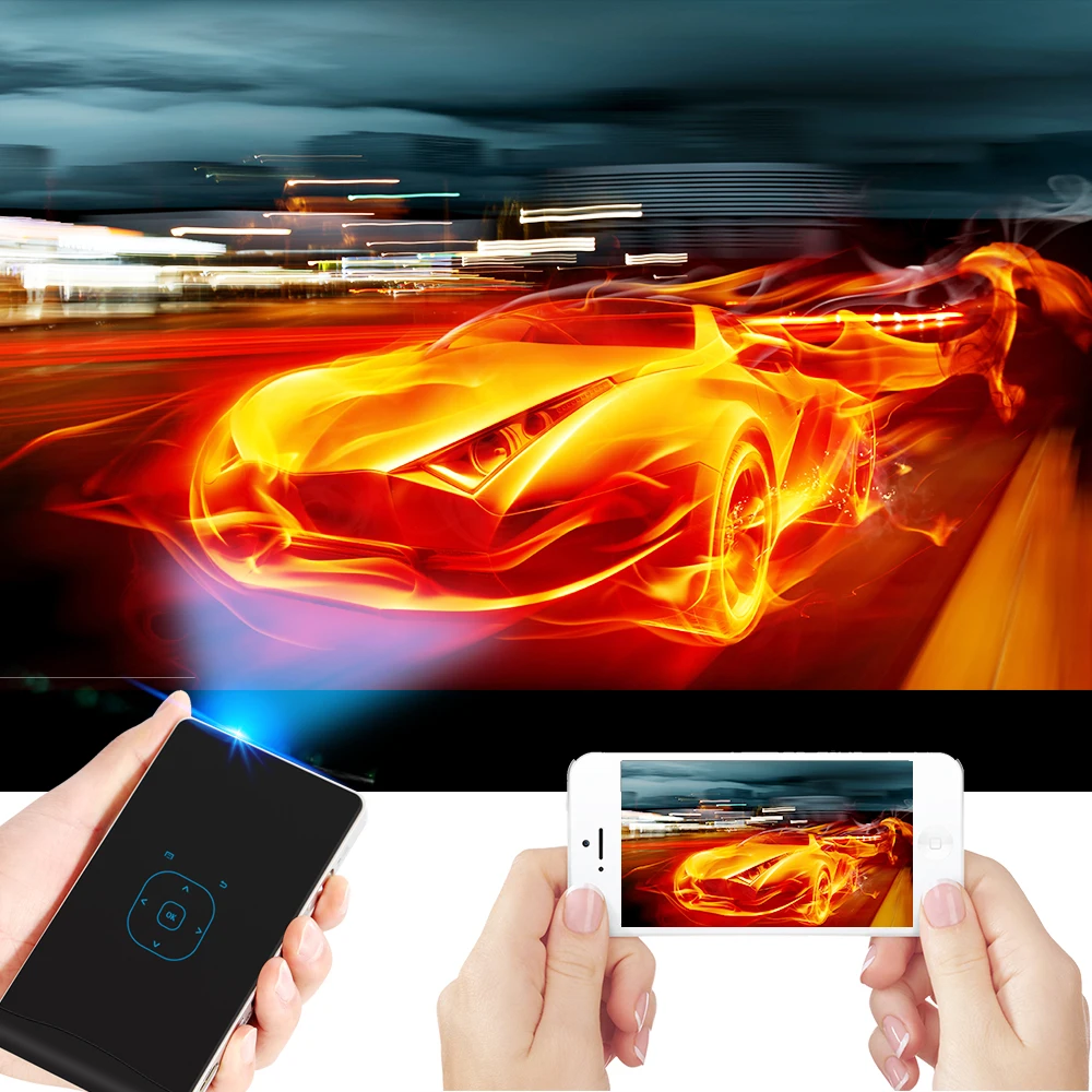 Cheapest  mini Home HD projector portable WiFi wireless mobile phone screen Smart Wifi  support HDMI / TF built-in Android 4.4  