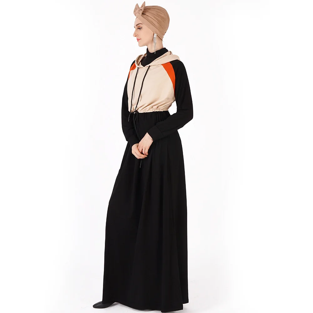 2019 новый модный пэчворк мусульманская халаты Syari Дубай Модные женские полной длины с оборками Абаи мусульманские платья, робы с поясом M-XXL