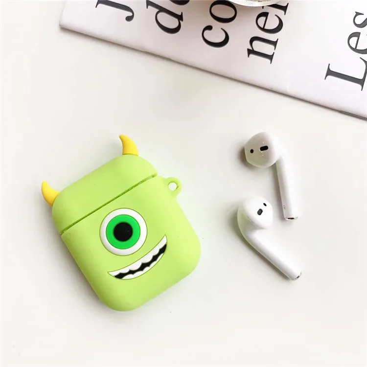 Милый силиконовый чехол Mike Sully MonstersCartoon для Airpods 1 2, Bluetooth, беспроводной чехол для наушников, коробка для зарядки, мультяшная Защитная крышка - Цвет: mike