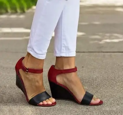 

Big Size 34-43 Summer Sandals 2019 Fashion Women Sandal Wedges Shoes Casual Woman Peep Toe High Heel Sandals Outside Shoes