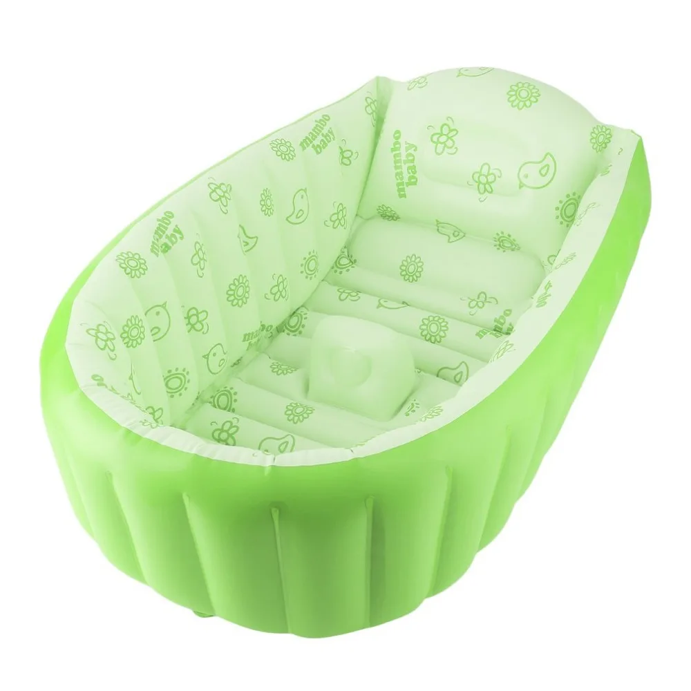 Baby Pool Inflatable Square Bath Green/Blue PVC For 3 6 Years Old Child