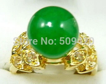 

Hot sell Green Jade 18KGP Crystal Butterfly Ring Size: 6.7.8.9 >Bridal jewelry free shipping