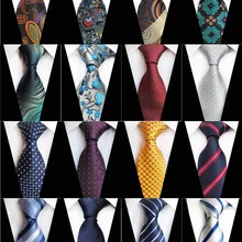 Nuevo diseño Paisley tela Jacquard de seda tejida de lazos para hombre cuello corbata 8cm a rayas para hombres traje de fiesta de boda