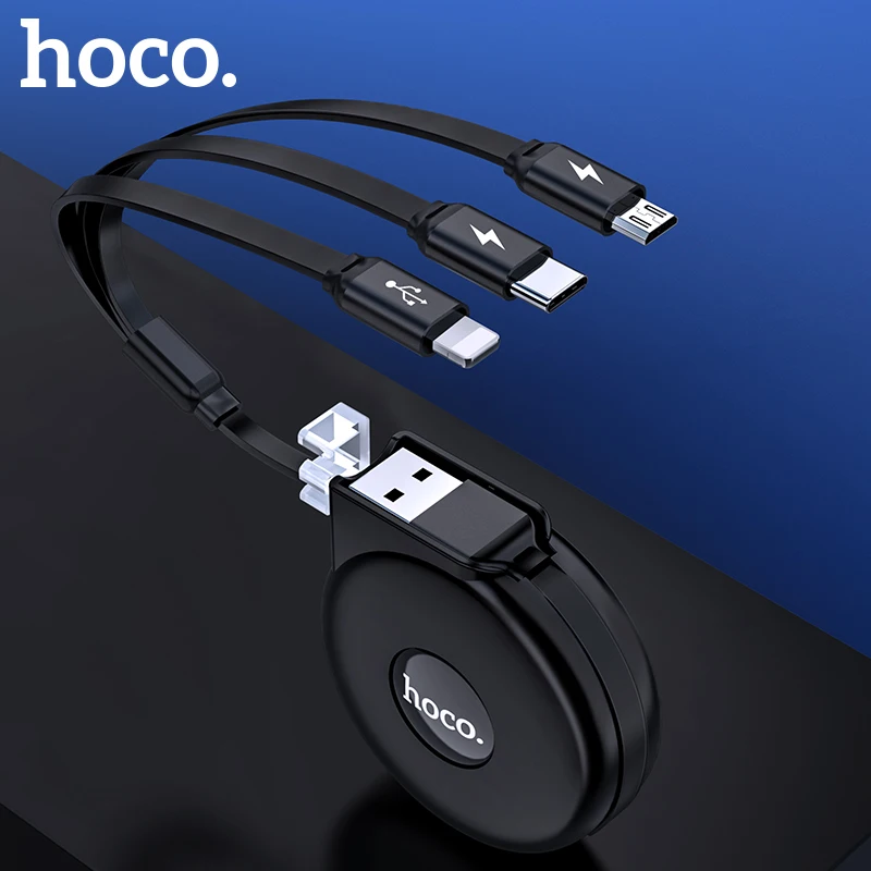 

HOCO 3 in 1 USB Cable for iPhone X 8 7 6 3in1 Micro USB Type C Charger Cable for Samsung S9 Universal Mobile Phone Charge Cable