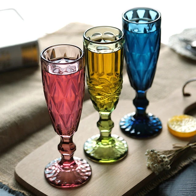 Amber Patterned Plastic Wine Glasses, Birthday, Wedding, Boho, Party  Supplies, 12 Pcs, 8 oz.
