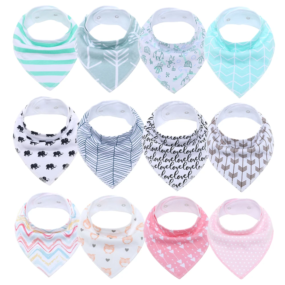 

100% Cotton Triangle Baby Bibs Bandana Bib For Infant Saliva Scarf Cartoon Newborn Babador Baby Feeding Towel Toddler Burp Cloth