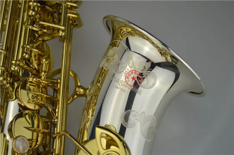 

Brand Musical Instrumen NEW YANAGISAWA WO37 Alto Saxophone Eb Nickel Plated Gold Key Professional Alto Sax Mouthpiece Gift