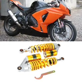 

Motorcycle Stainless Steel Suspension Spring Damper Shock Struts Parts Yellow Golden Air Shock Absorber Rear Suspension
