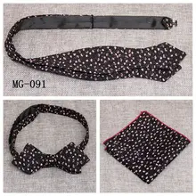 Mantieqingway полиэфир Цветочный платок и галстук-бабочка набор 6 см галстук-бабочка 5,5 см Галстук Свадебная вечеринка Карманный квадратный Леопардовый модный