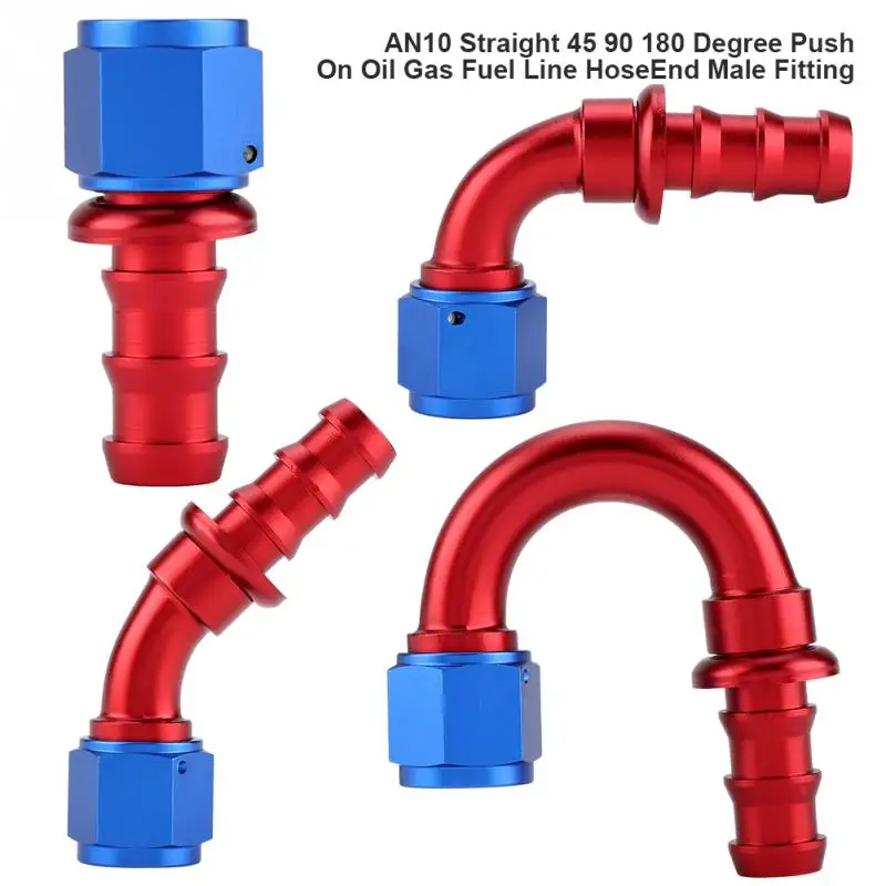 AN10 Straight 0 45 90 180 Degree Push On Twist Lock Oil Gas Fuel Line