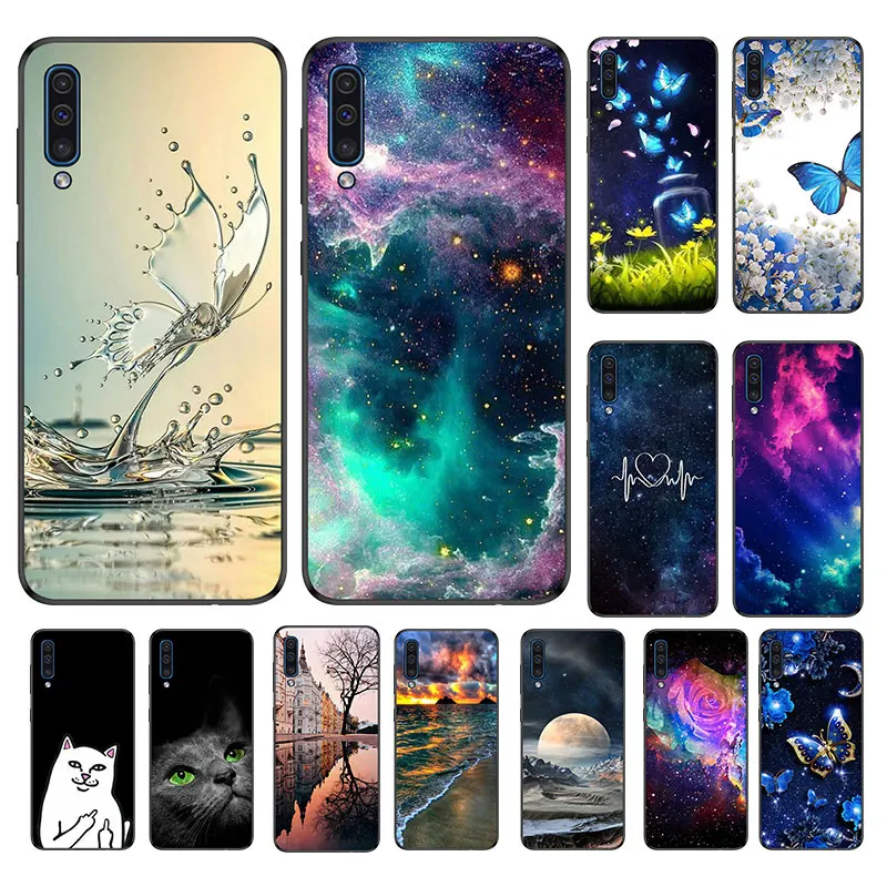 For Capa Samsung A50 Case Back Cover Black sFor Samsung Galaxy A50 Case 2019 Soft Silicone Case A 50 A505 A505F Protector Marble