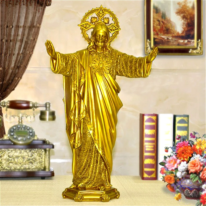 Gran venta #50 CM grande # TOP arte Catolicismo Romano Jesucristo decoración del hogar Decoración religiosa arte oración Santa estatua