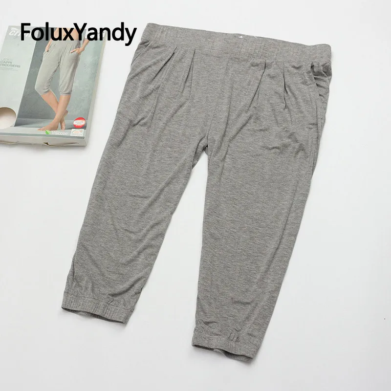 

2019 New Summer Pants Knee Length Trousers Women Casual Stretch Capris Plus Size Harem Pants KKFY3741