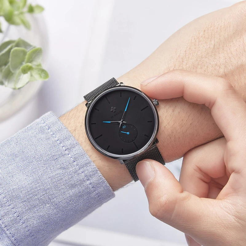 Men Watch 2019 Top Brand Luxury WWOOR Fashion Slim Black Men's Wrist Watches Waterproof Sport Quartz Wristwatch Man Watches 2019 (14)