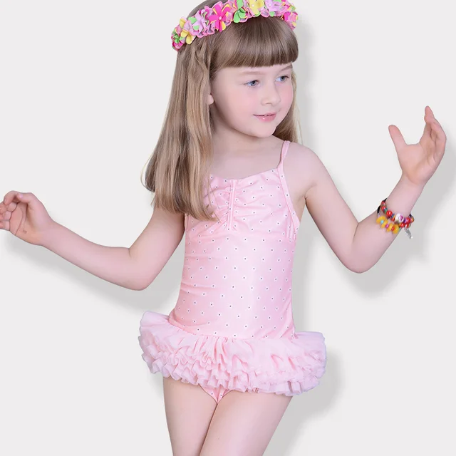 baby girl one piece swimsuit for kids funly pink swan skirt with ...