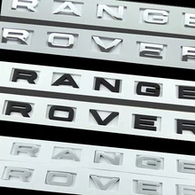 ABS Etiqueta para Range Rover Letras Logo Emblema Patrón de Fibra de Carbono Negro de Plata del Cromo Mate Rojo