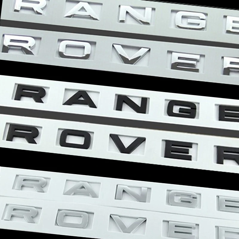 

Chrome Range Rover Sticker Evoque Logo Letters Black Emblem Silver Matte Red Carbon Fiber