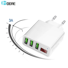DCAE LED Display 3 USB Mobile Phone Charger For iPhone Samsung Xiaomi Max 2.4A Universal Fast Charging USB Wall Charger EU/US