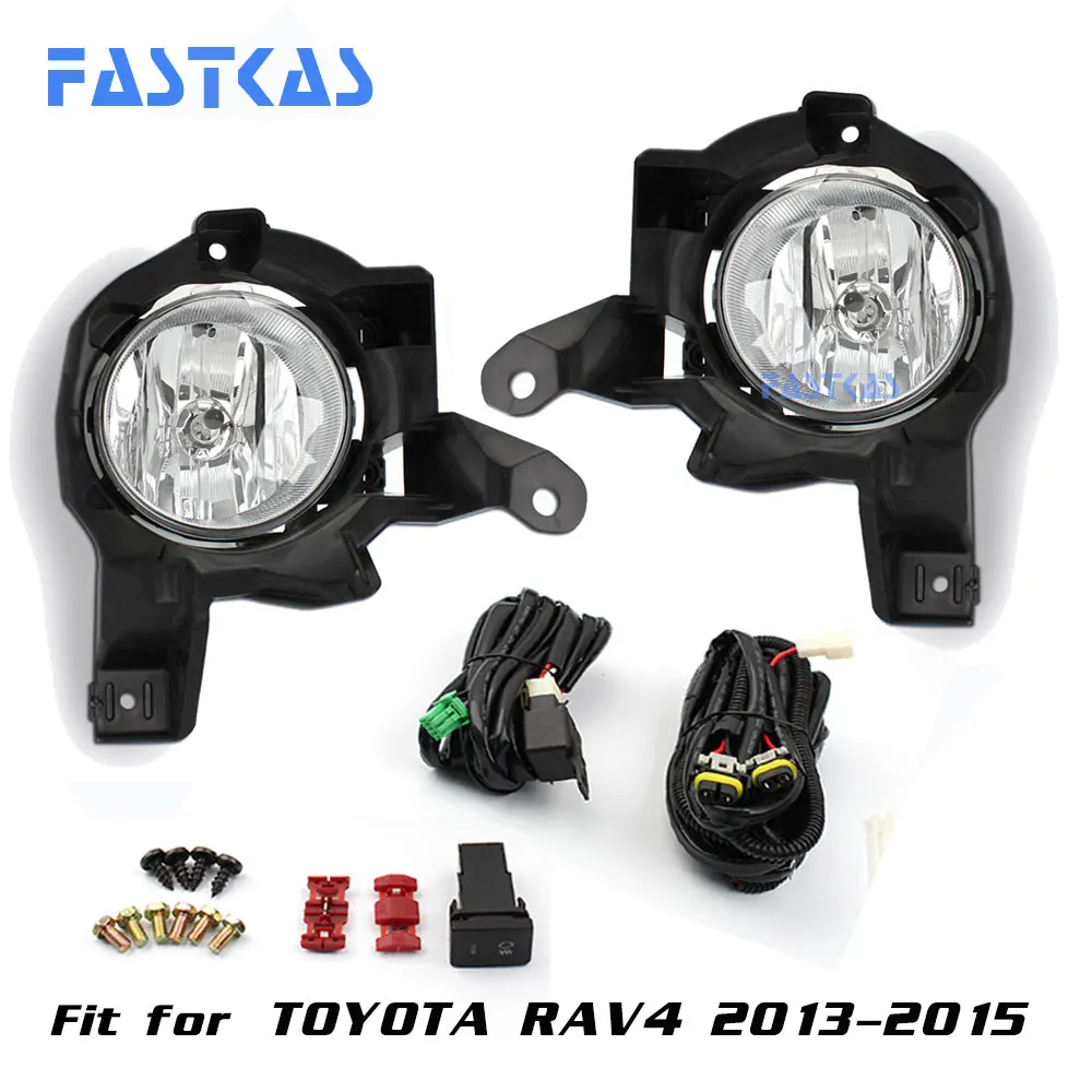 

12v Car Fog Light Assembly for Toyota RAV4 2013-2015 Front Left and Right set Fog Light Lamp with Harness Relay Fog Light
