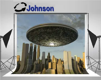 

large ufo Super city skyline photography studio background Vinyl cloth High quality Computer print wall backdrop
