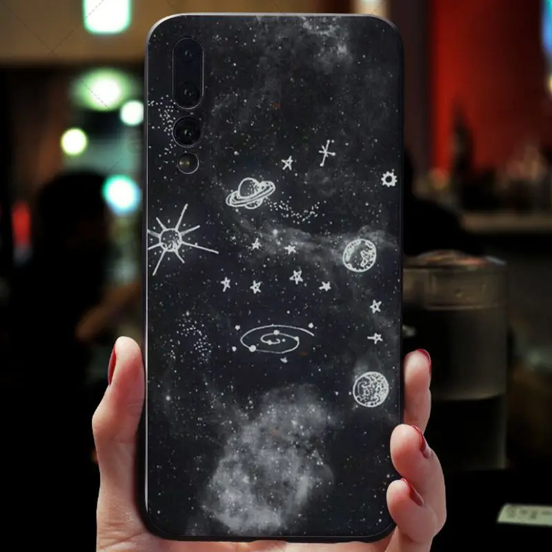 sky Space planet Black and white sun Moon stars