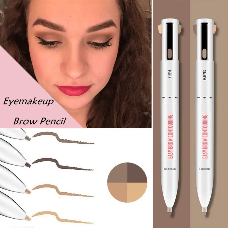 

4-in-1 Easy to Wear Eyebrow Contour Pen Defining &amp Highlighting Brow Microblading Eyebrow Outline Tattoo Pen Eyebrow Pencil D