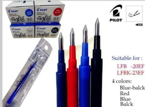 Гелевая ручка Pilot BLS-FR5, Заправка для пилота, ручка LFB-20EF/LFBK-23EF, Шариковая ручка 0,5 мм, 4 цвета