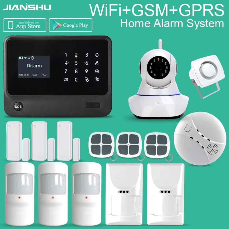 3g gsm Wi-Fi система сигнализации работает с 720P IP-камерами датчик иммунитета питомцев