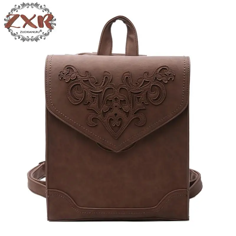 

Backpack Female New Korean Version Of The Retro Shoulder Portable Multi-function Backpack Stitching Youth Fashion Backpacks