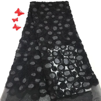 

French lace luxury fabric, African party black lace fabric, African lace fabric sequin RF2850
