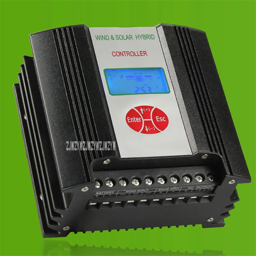 

24V/48V High-end Intelligent LCD Display 600W Wind Solar Hybrid Controller For Street Light Monitoring Wind Turbines Hot Sale