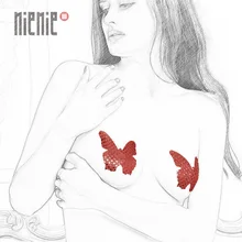 Женские сексуальные Одноразовые самоклеющиеся наклейки на грудь в форме бабочки, 1 пара(2 шт