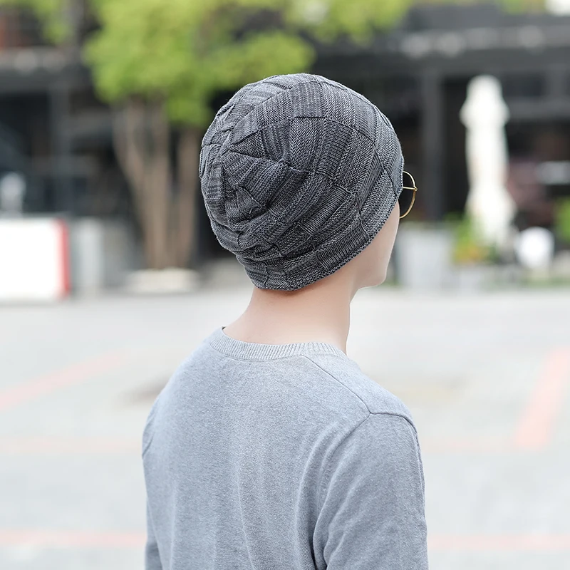 Miaoxi новые модные мужские зимние толстые теплые шапочки Skullies Повседневные вязаные клетчатые чепчик унисекс Брендовые женские высококачественные кепки