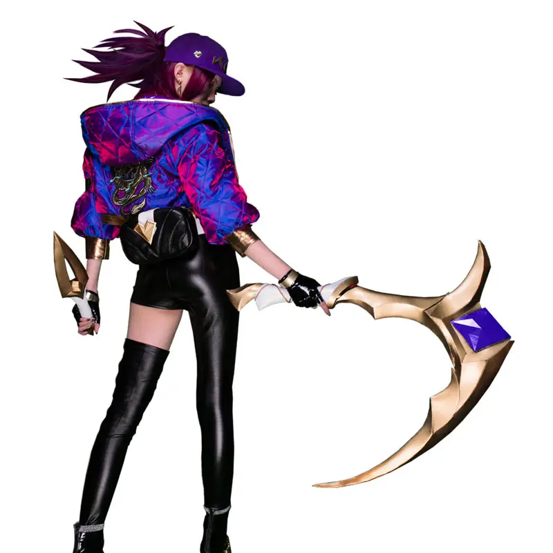 

KDA Akali LOL Cosplay lol akali kda cosplay costume sexy costumes crop top skirt A B sides jacket