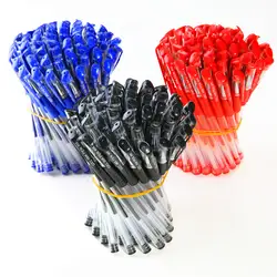 100 шт. высокого качества ручка для офиса 0,5 мм пластиковые гелевая ручка повторная заливка черный, красный, синий гелевая ручка для офиса