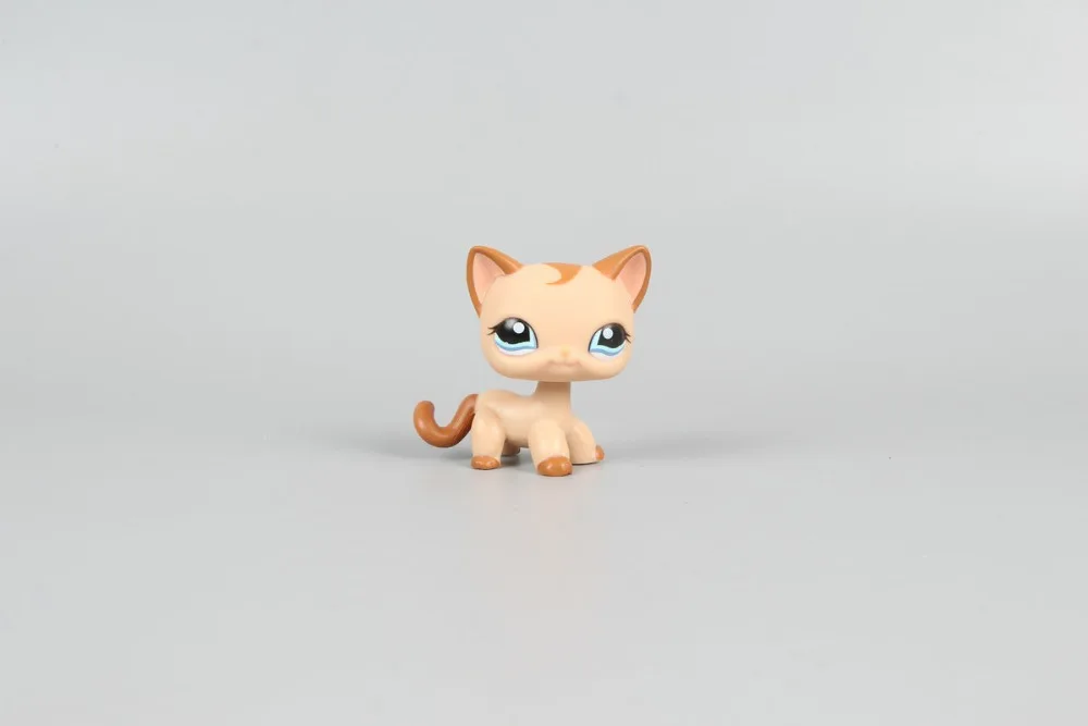 

pet shop Genuine Original Standing Cat #1024 Short Hair Brown Curl Mocha Tan LPS