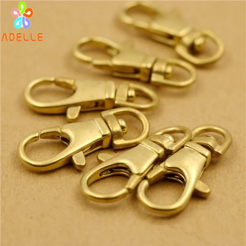 5x 100 Solid Brass Lobster Clasp clip Claw Purse Hook Swivel Snap Hook