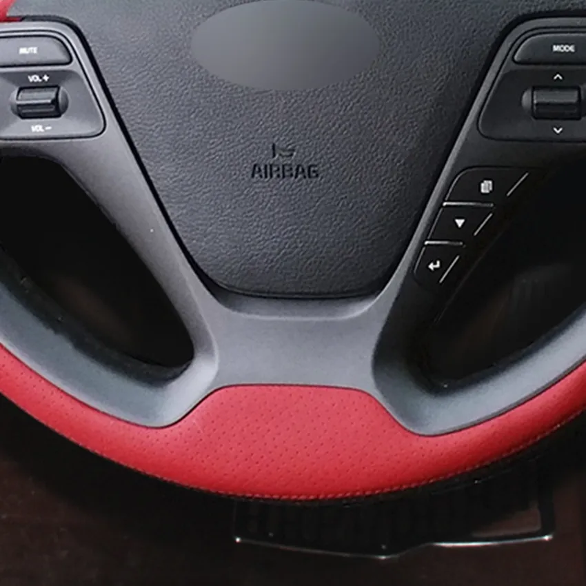 Черный чехол рулевого колеса автомобиля MEWANT из натуральной кожи для Kia K3 2013 2018 Ceed