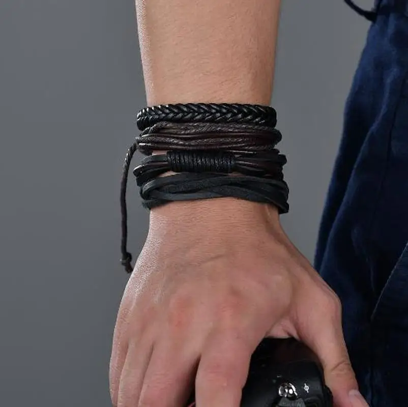 

Retro Style Leather Bracelet Men's Bracelets For Men Charm Jewelry Handmade Bracelet Boyfriend Gifts